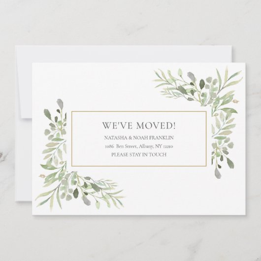 Elegant Greenery Moving Aankondiging (Voorkant)