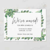 Elegant Greenery Nieuwe Adres Verhuisaankondiging Briefkaart (Voorkant)