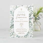 Elegant Greenery Oval Lijst Communityitation Kaart (Staand voorkant)