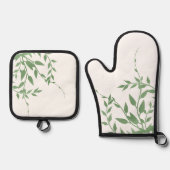 Elegant Greenery Ovenwant & Pannenlap Set (Voorkant)