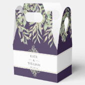 Elegant Greenery Paars Wedding Bedankt Bedankdoosjes (Geopend)