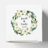 Elegant Greenery Personalized Names Date Wedding Bedankdoosjes (Bovenkant)