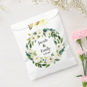 Elegant Greenery Personalized Names Date Wedding Bedankzakje (Gezegeld)