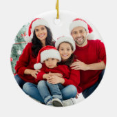 Elegant Greenery Photo Christmas Keramisch Ornament (Achterkant)