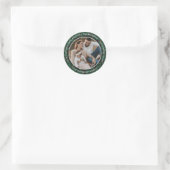 Elegant Greenery Photo Return Address Ronde Sticker (Tas)