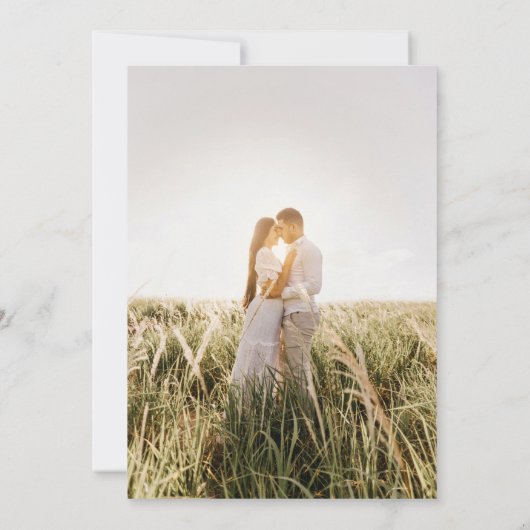 Elegant Greenery PHOTO Wedding Invitation QR CODE Kaart (Achterkant)