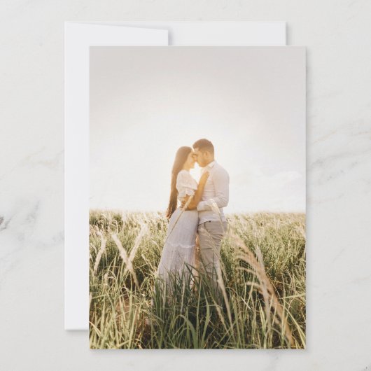 Elegant Greenery PHOTO Wedding Invitation QR CODE Kaart (Achterkant)