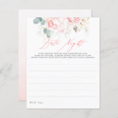 Elegant Greenery Pink Floral Date Night Idees (Voorkant / Achterkant)