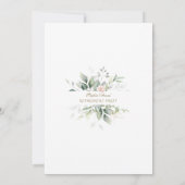 Elegant Greenery Pink Floral Gold Retirement Party Kaart (Achterkant)