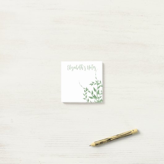 Elegant Greenery Post-it® Notes (Op bureau)