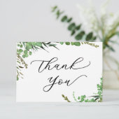 Elegant Greenery Professioneel Dank u kaart (Staand voorkant)