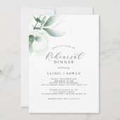 Elegant Greenery Rehearsal Dinner Invitation Kaart (Voorkant)