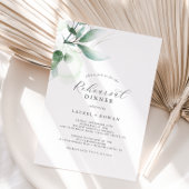 Elegant Greenery Rehearsal Dinner Invitation Kaart