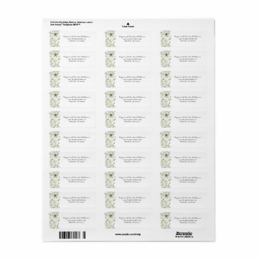 Elegant Greenery Return Address Label (Full Sheet)