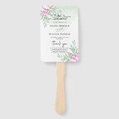 Elegant Greenery Roos Minimal Gold Wedding Program Handwaaier (Voorkant)