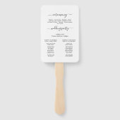 Elegant Greenery Roos Minimal Gold Wedding Program Handwaaier (Achterkant)