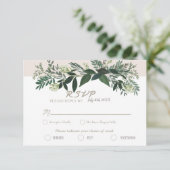 Elegant Greenery RSVP Card Meal Chos Kaart (Staand voorkant)