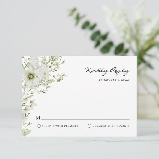 Elegant Greenery RSVP-kaart RSVP Kaartje (Staand voorkant)
