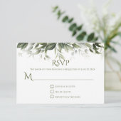 Elegant Greenery RSVP - Light Olive Green (Staand voorkant)