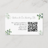 Elegant Greenery RSVP QR Code Invitation Informatiekaartje (Achterkant)