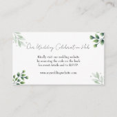 Elegant Greenery RSVP QR Code Invitation Informatiekaartje (Voorkant)