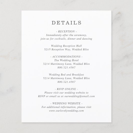 Elegant Greenery Rustic Budget Wedding Uitnodiging (Achterkant)