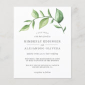 Elegant Greenery Rustic Budget Wedding Uitnodiging (Voorkant)