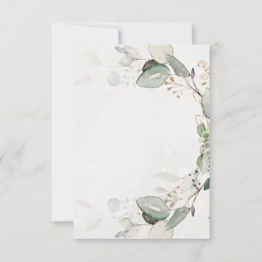Elegant Greenery Rustic Eucalyptus Floral RSVP Kaartje (Achterkant)