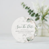 Elegant Greenery Rustic Eucalyptus Floral Save The Date (Staand voorkant)