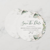 Elegant Greenery Rustic Eucalyptus Floral Save The Date (Voorkant / Achterkant)