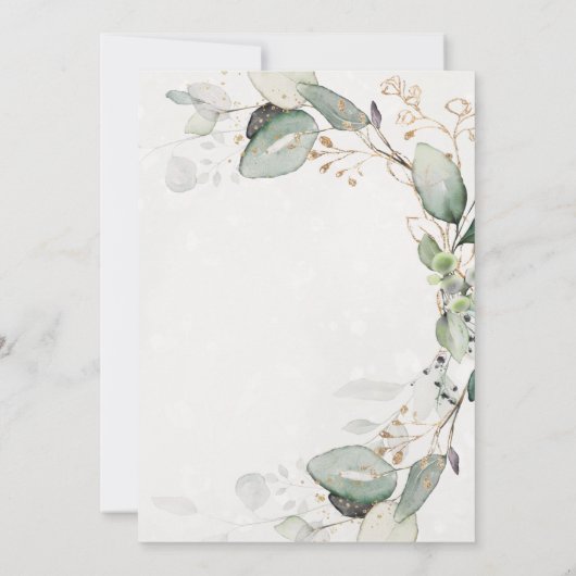 Elegant Greenery Rustic Eucalyptus Floral Wedding Kaart (Achterkant)