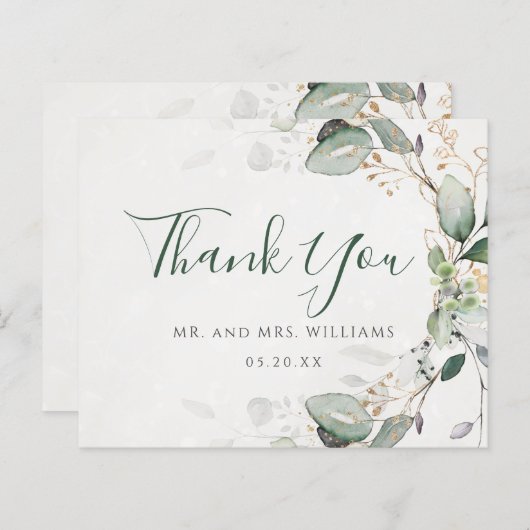 Elegant Greenery Rustic Eucalyptus Hartelijk dank (Voorkant / Achterkant)