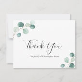 Elegant Greenery Rustic Eucalyptus Sympathie Bedankkaart (Voorkant)