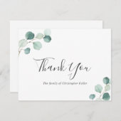 Elegant Greenery Rustic Eucalyptus Sympathie Bedankkaart (Voorkant / Achterkant)