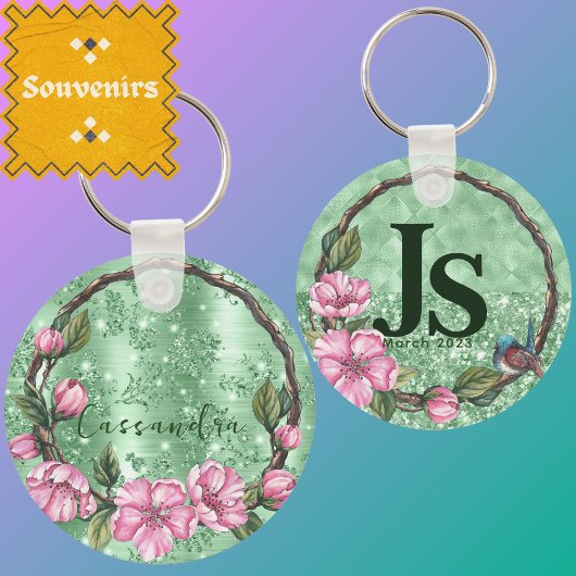 Elegant Greenery Rustic Foliage Mint Green Sage Sleutelhanger