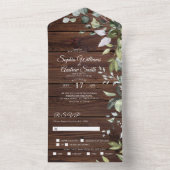 Elegant Greenery Rustic in één uitnodiging (Binnen)