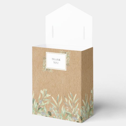 Elegant Greenery Rustic Kraft Wedding Bedankdoosjes (Geopend)