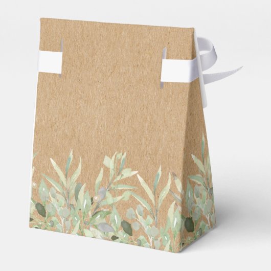 Elegant Greenery Rustic Kraft Wedding Bedankdoosjes (Achterkant)