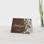 Elegant Greenery Rustic Wood Bedankkaart (Voorkant)