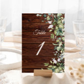 Elegant Greenery Rustic Wood Kaart