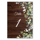 Elegant Greenery Rustic Wood Kaart (Achterkant)