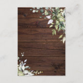 Elegant Greenery Rustic Wood Wedding Details Informatiekaartje (Achterkant)