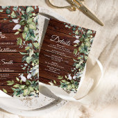 Elegant Greenery Rustic Wood Wedding Details Informatiekaartje