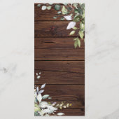 Elegant Greenery Rustic Wood Wedding Menu (Achterkant)