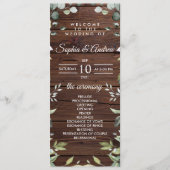 Elegant Greenery Rustic Wood Wedding Programs Programmakaart (Voorkant)