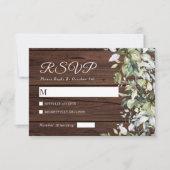 Elegant Greenery Rustic Wood Wedding RSVP Kaartje (Voorkant)