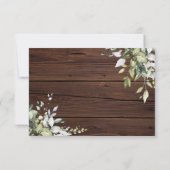 Elegant Greenery Rustic Wood Wedding RSVP Kaartje (Achterkant)
