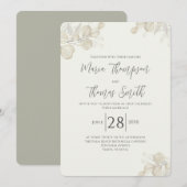 Elegant Greenery Sage Green Floral Foliage Simple Kaart (Voorkant / Achterkant)