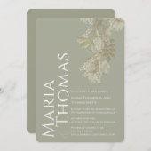 Elegant Greenery Sage Green Floral Foliage Simple Kaart (Voorkant / Achterkant)