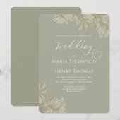Elegant Greenery Sage Green Floral Foliage Simple Kaart (Voorkant / Achterkant)